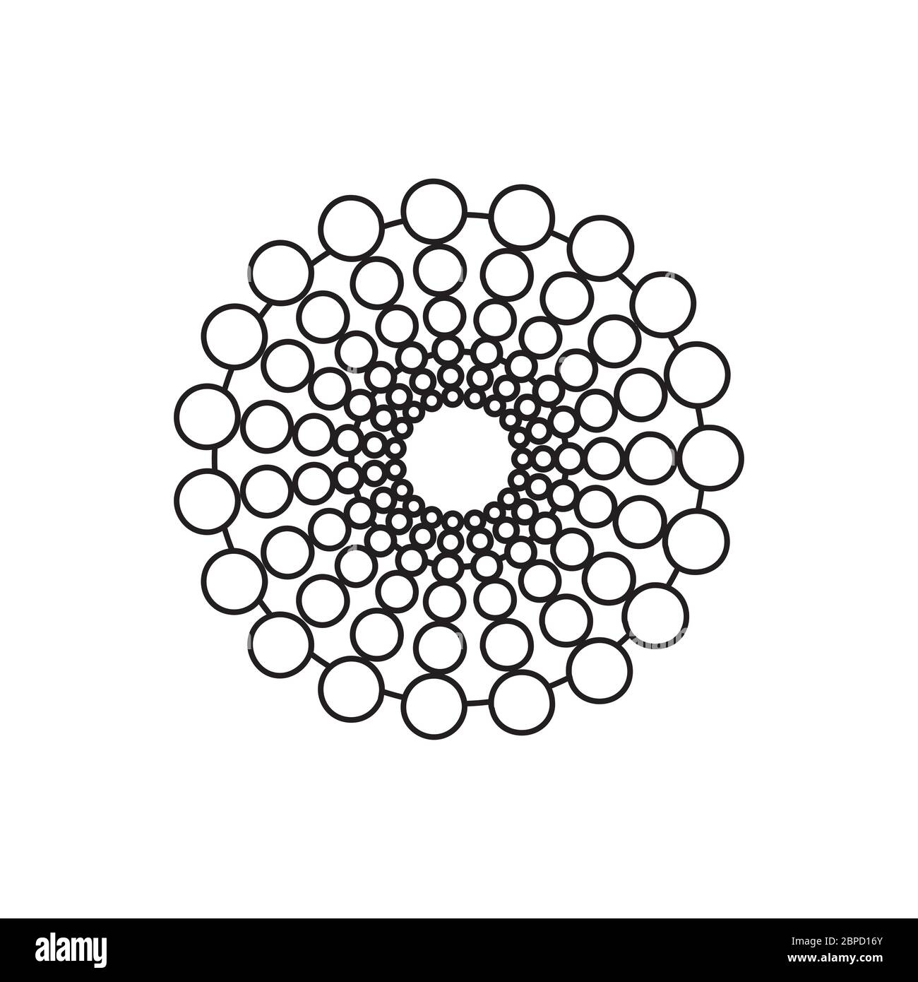 linee cerchio punto fiore disegno vettoriale illustrazione Illustrazione Vettoriale