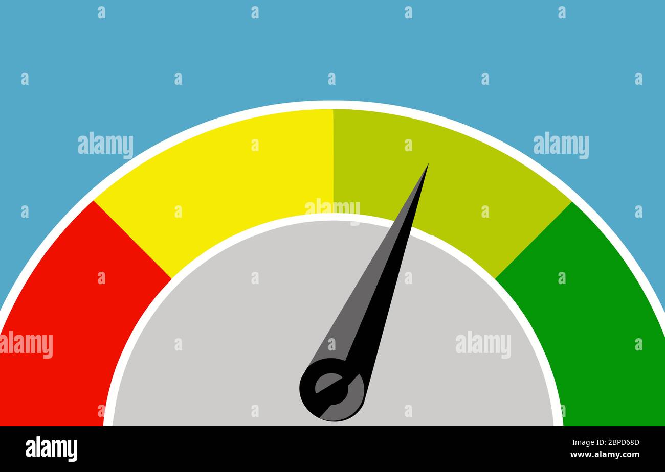 Ecco un misuratore di punteggio di credito che mostra dove si impilano sul tuo punteggio di credito report. Copiare l'area per inserire le proprie informazioni. Questo è un vettore im Illustrazione Vettoriale