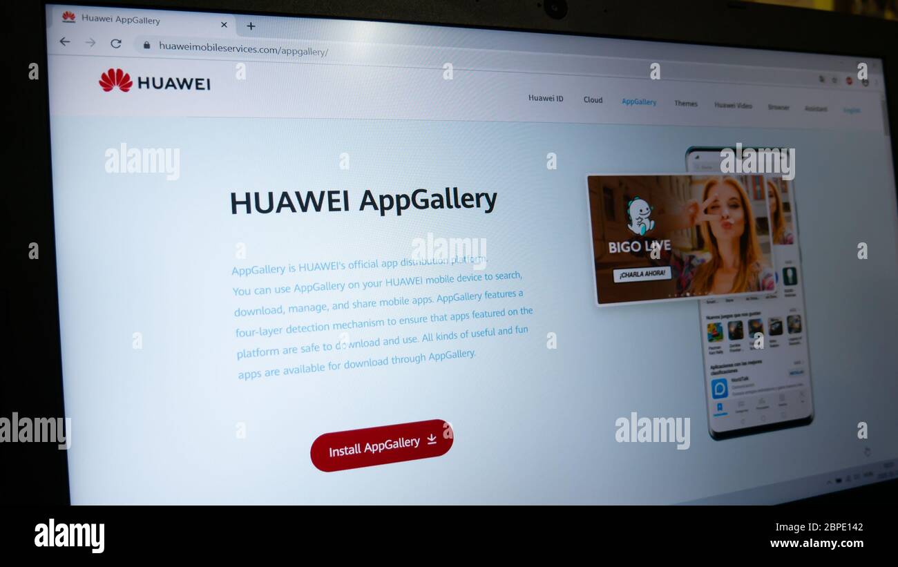 Gyor Ungheria 05 19 2020: Il sito ufficiale della Huawei AppGallery. Foto Stock