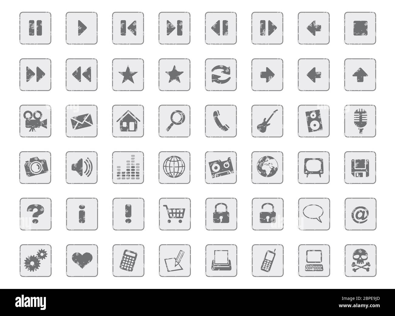 Icon-Set weiss Foto Stock