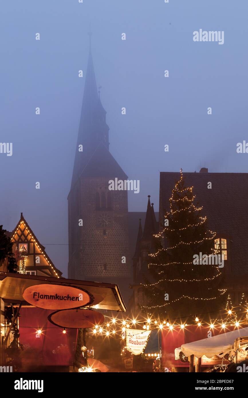 Quedlinburg Weihnachtsmarkt Adventsstadt Foto Stock