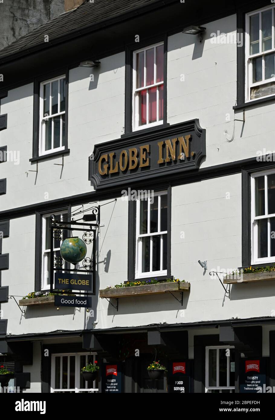 The Globe Inn. Market Place, Kendal, Cumbria, Inghilterra, Regno Unito, Europa. Foto Stock