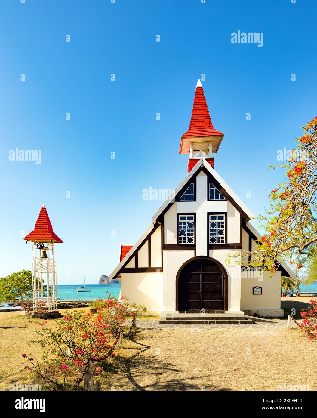 Notre Dame Auxiliatrice chiesa a Cap Malheureux. Maurizio Foto Stock