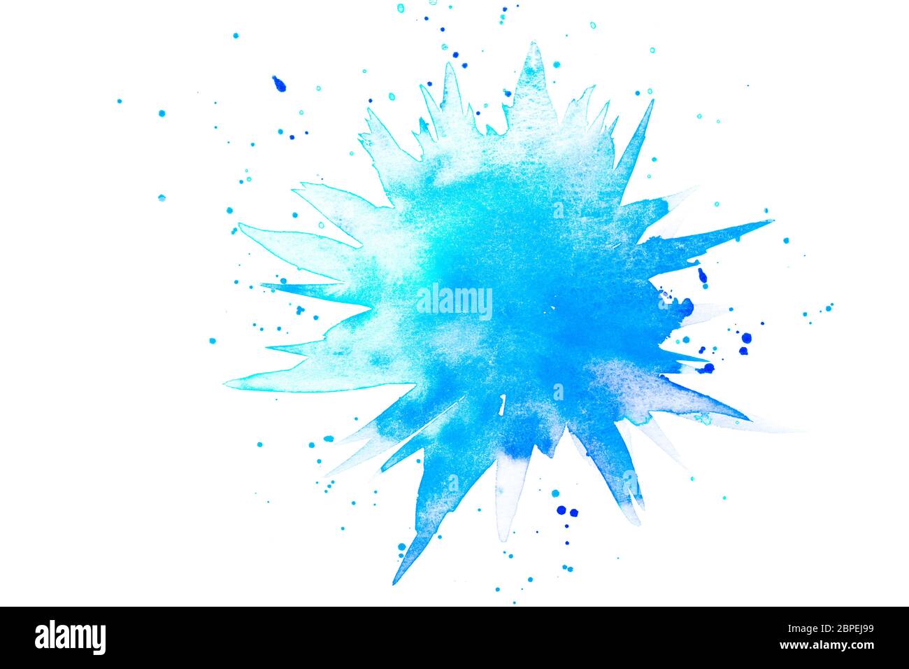 Abstrakter Klecks in Aquarell aus Farbe in blau, hellblau und türkis Foto  stock - Alamy