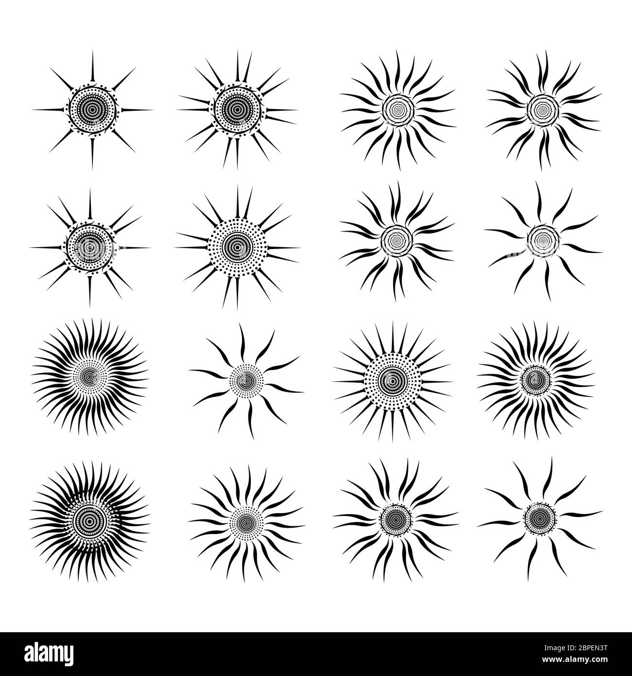 Nero-sun icona vettore. Illustrazione simbolo meteorologico di progettazione per il web e app. Foto Stock
