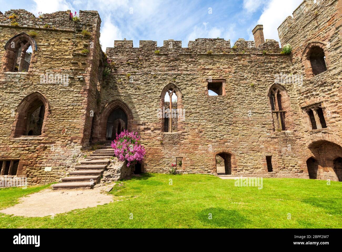 Il blocco solare 13 ° secolo e la Grande Sala del castello di Ludlow, Shropshire, Inghilterra Foto Stock