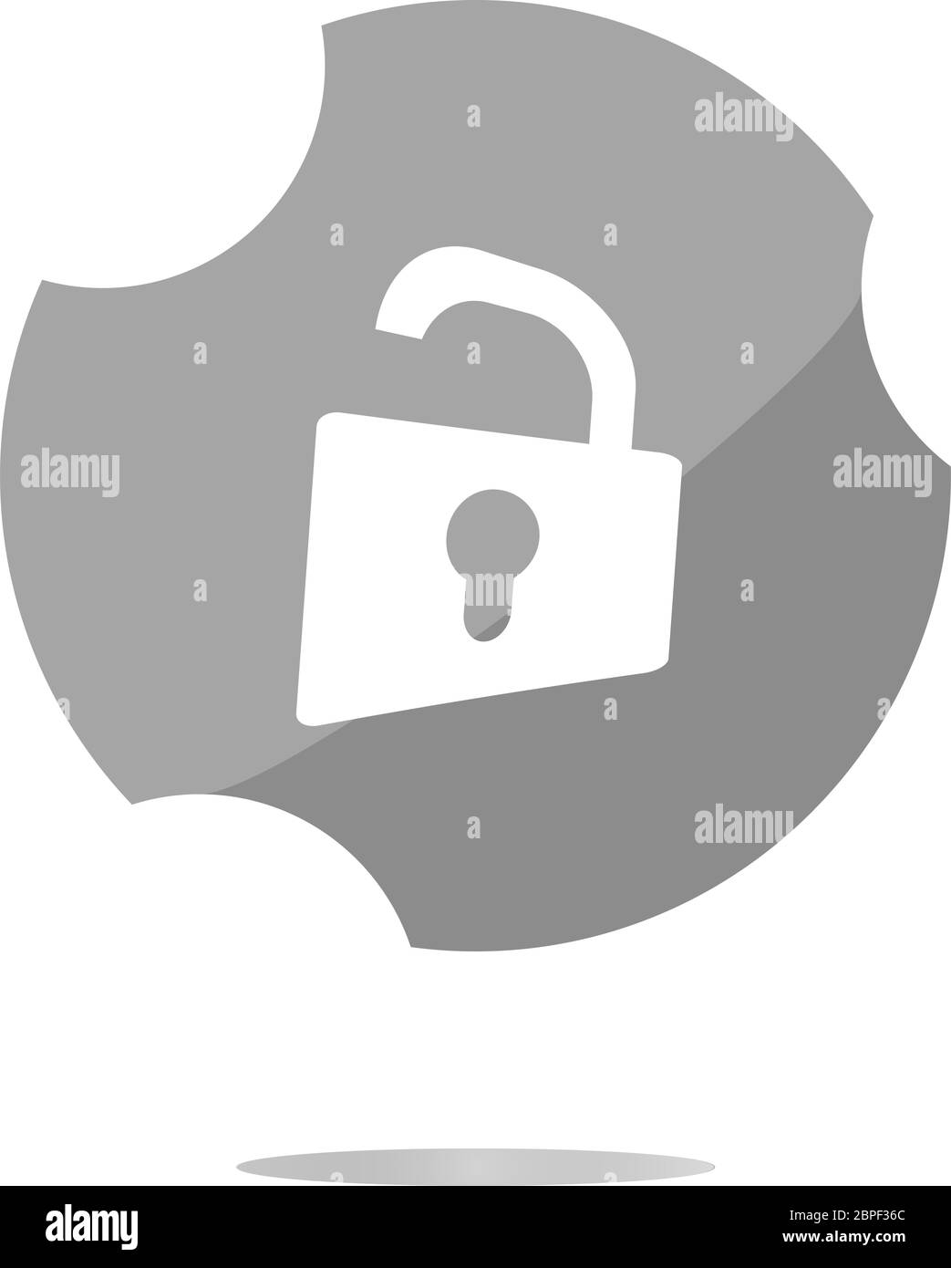 Icona lucchetto simbolo web. Pulsante arrotondato . Segno di stile piatto alla moda isolato su sfondo bianco Foto Stock