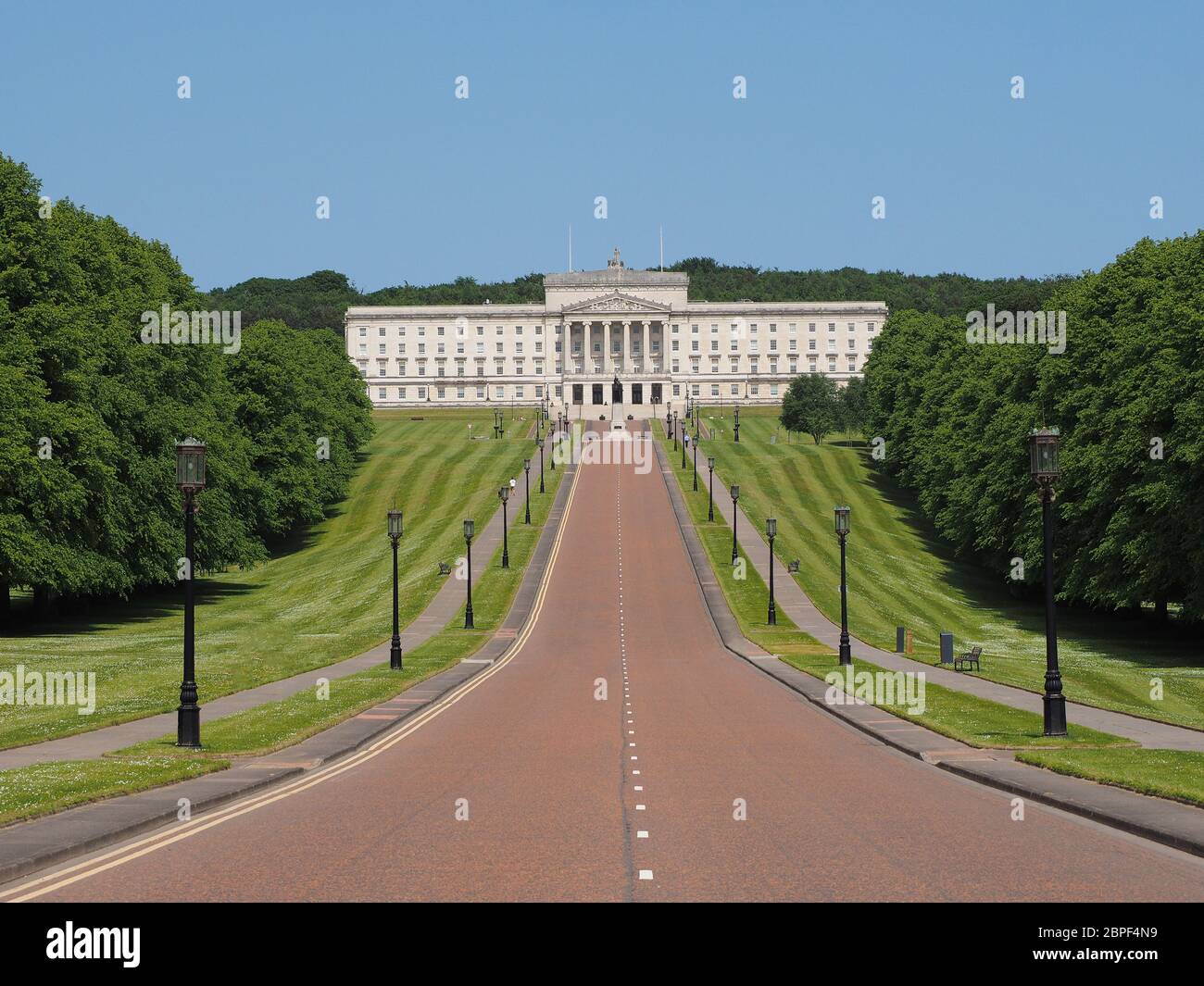 Gli edifici del Parlamento europeo (aka come Stormont) a Belfast, Regno Unito Foto Stock