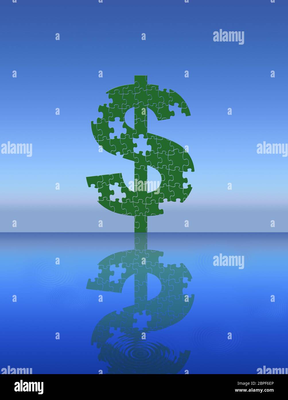 Il simbolo del dollaro jigsaw puzzle con pezzi Foto Stock