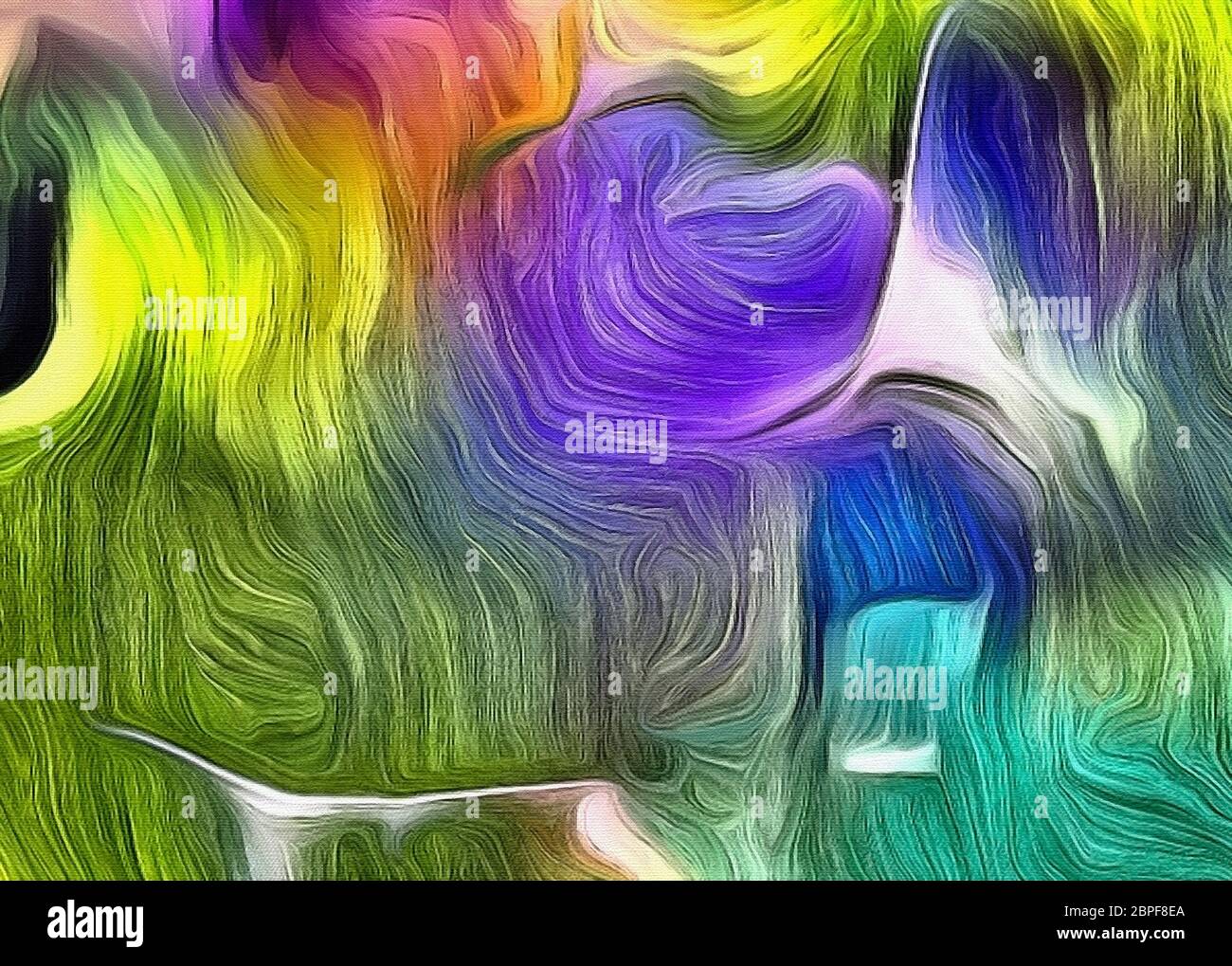 Vivid colorate linee di fluido di movimento. Il rendering 3D. Foto Stock