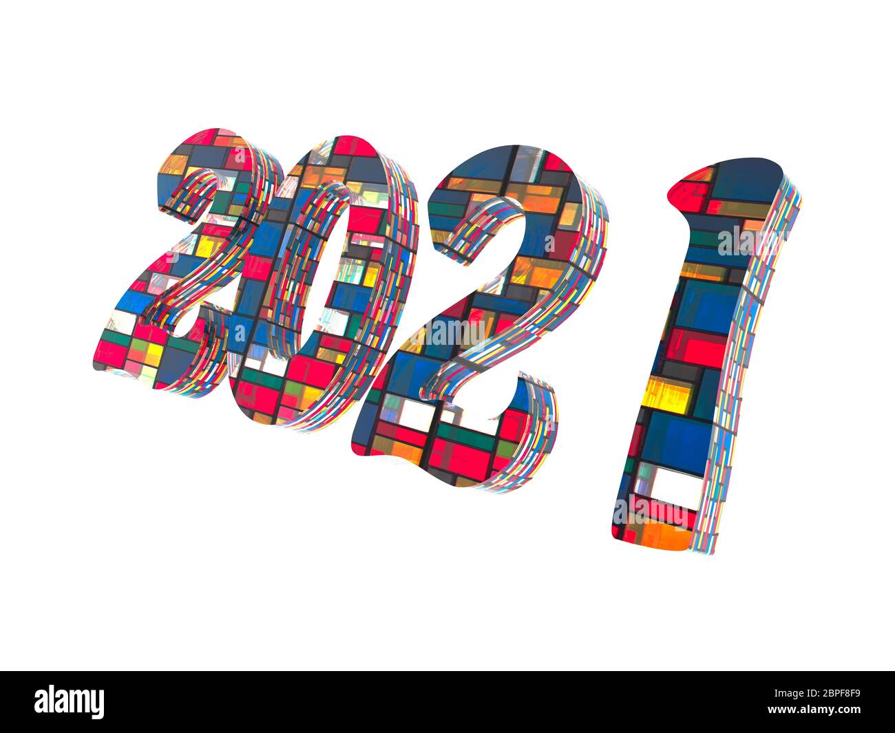 Numeri di anno del rendering 3D di due millesimi Foto Stock