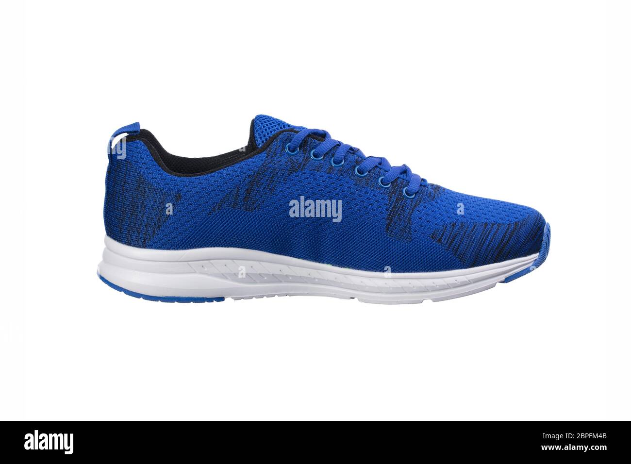 Scarpe sportive. Sneaker blu in tessuto con suola bianca Foto stock - Alamy