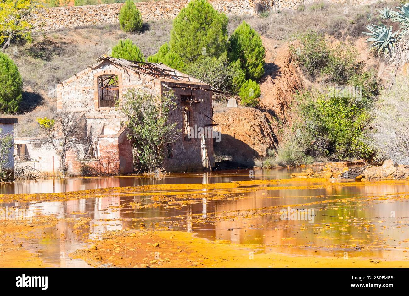 Resti di antiche miniere di Riotinto in Huelva (Spagna) Foto Stock