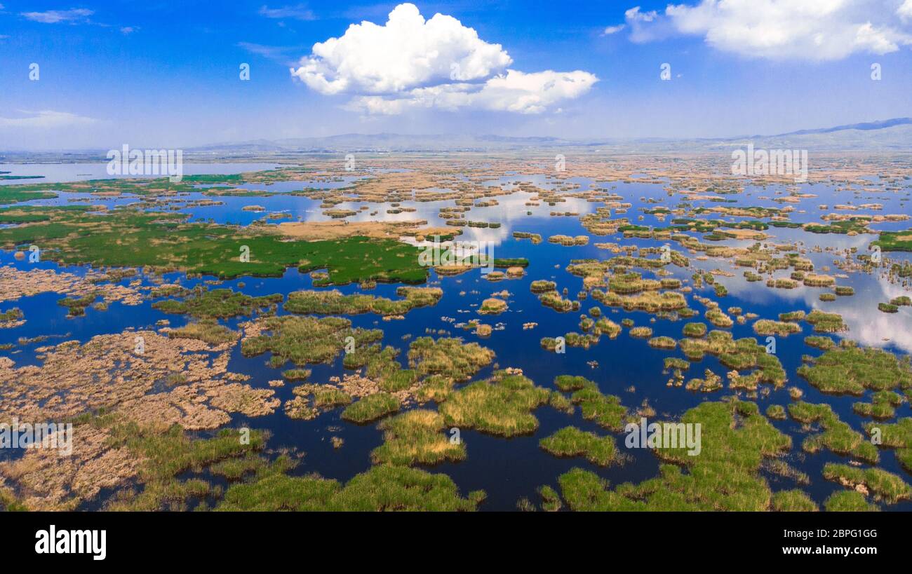 Vista aerea sul lago Eber nella provincia di Afyon Foto Stock