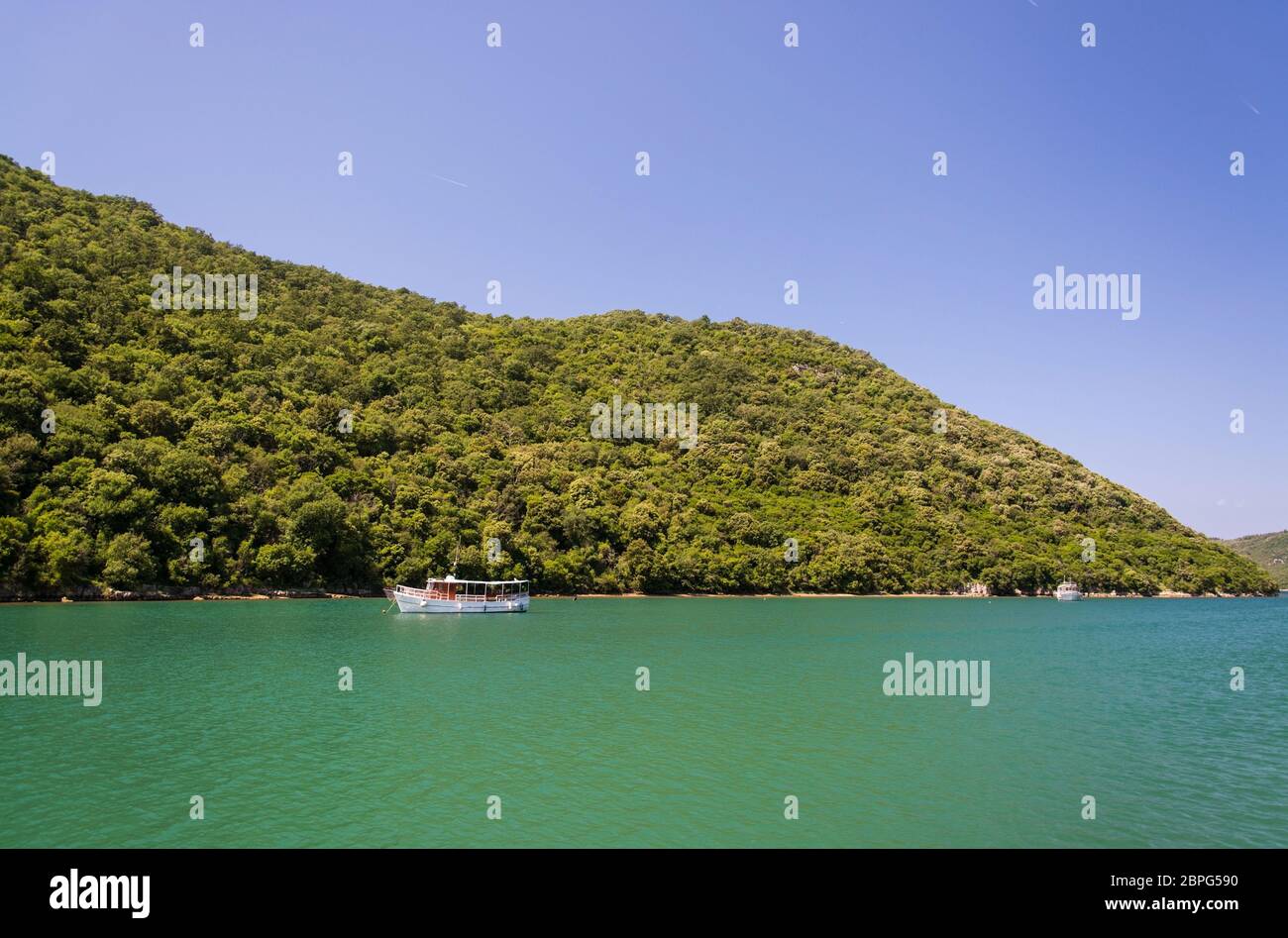 La Baia di Lim e la valle è una peculiare caratteristica geografica sulla costa occidentale dell' Istria, Croazia. Foto Stock