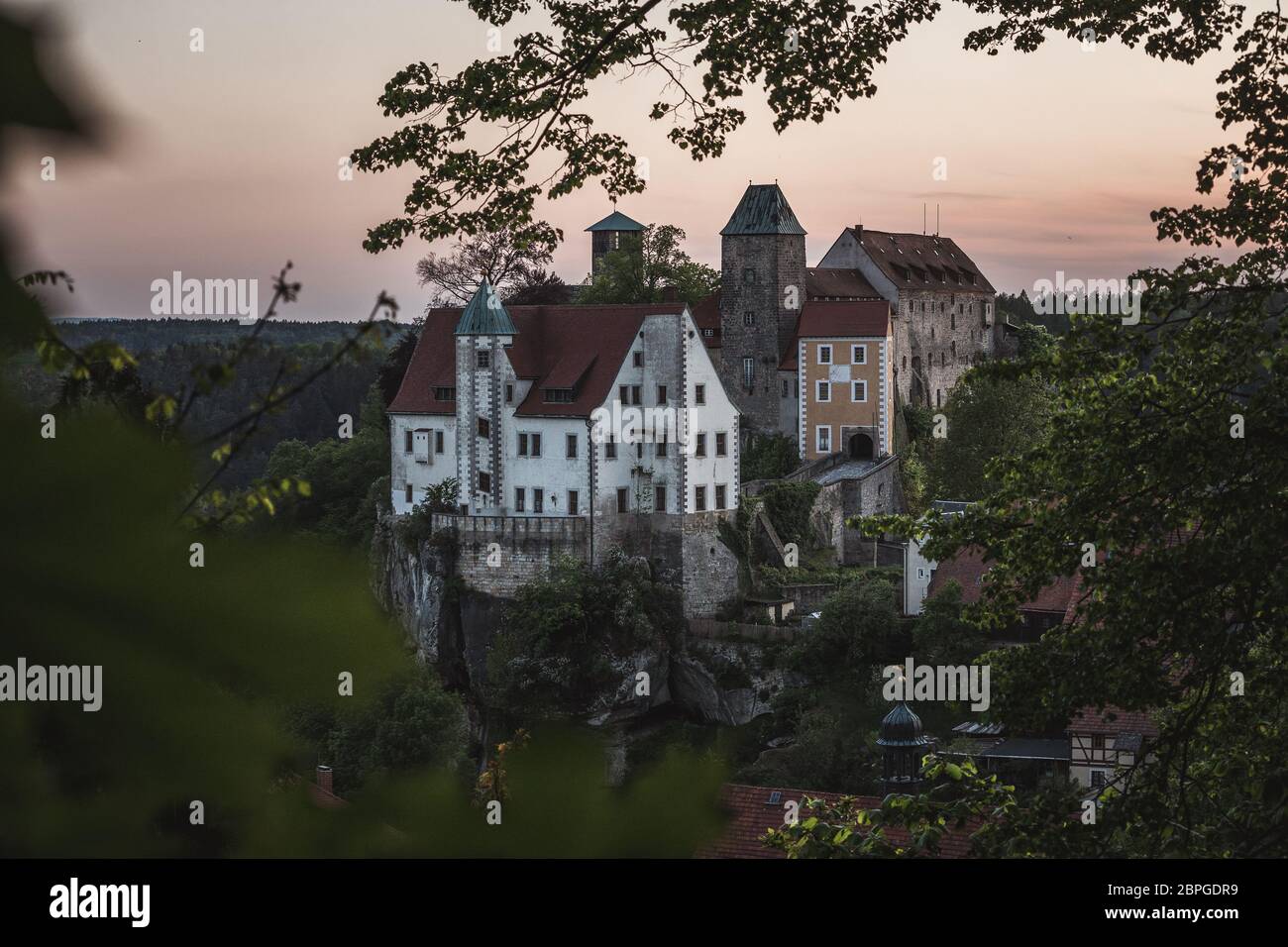Il castello di Hohnstein in svizzera sassone, sassonia, germania Foto Stock