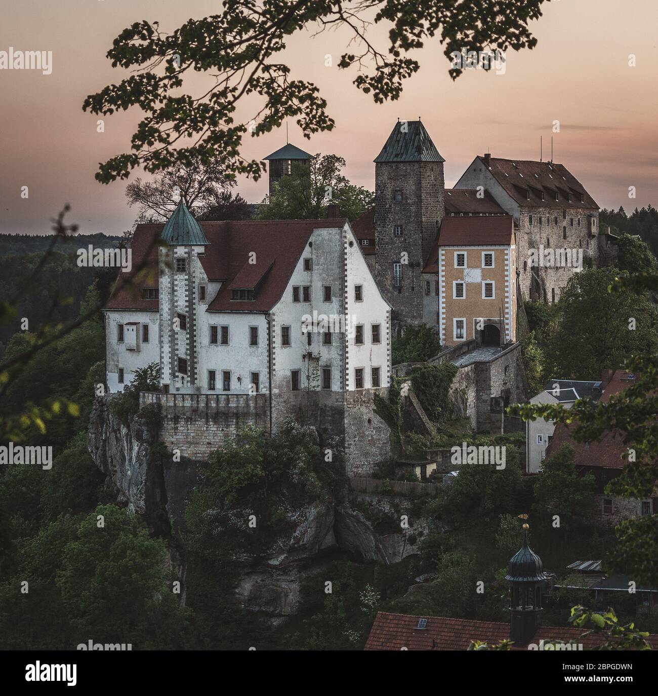 Il castello di Hohnstein in svizzera sassone, sassonia, germania Foto Stock