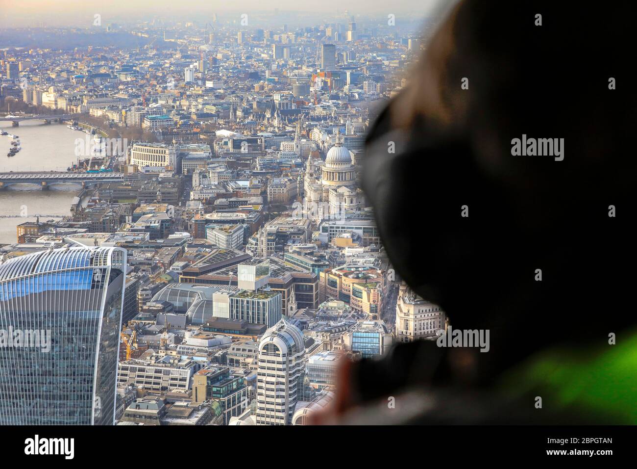 Fotografo aereo su Londra Foto Stock