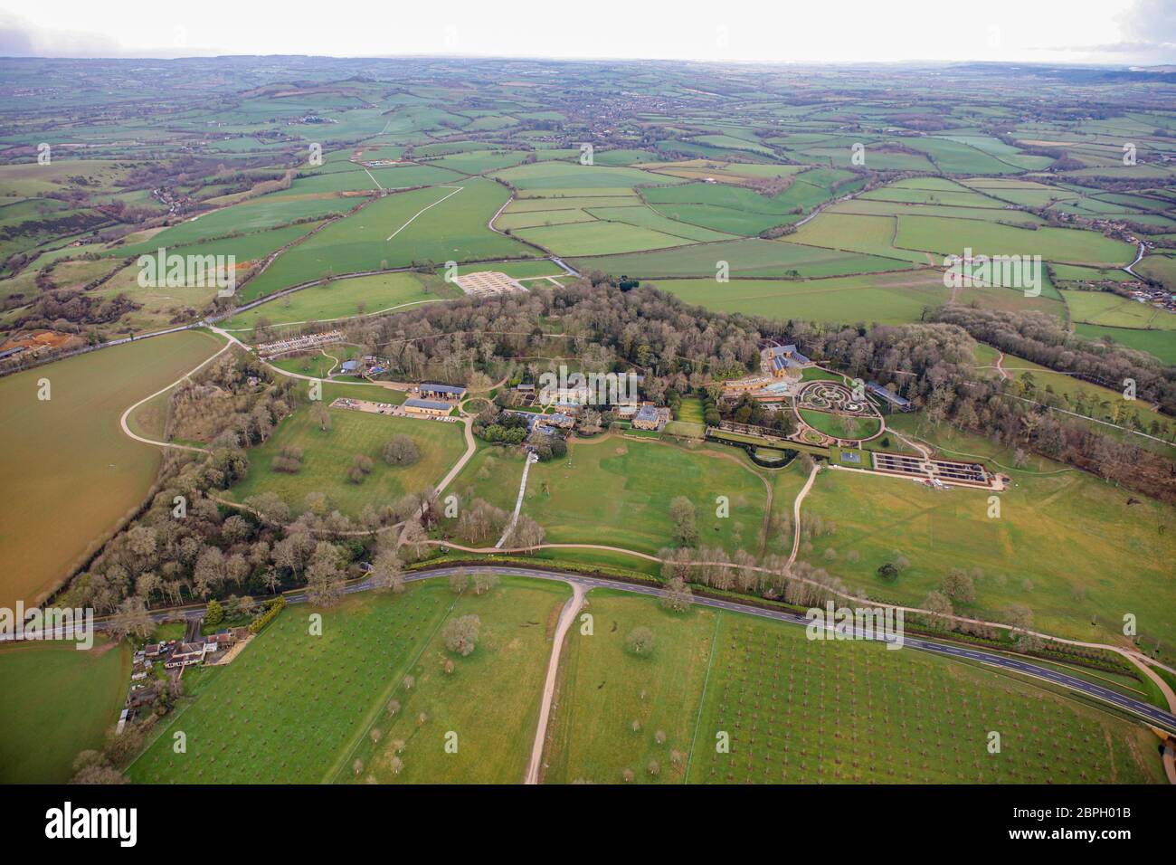 Veduta aerea del Newt nel Somerset Foto Stock
