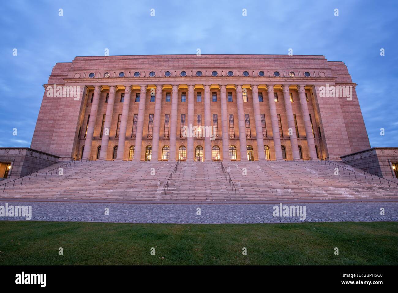 Parlamento della Finlandia a Helsinki. Foto Stock