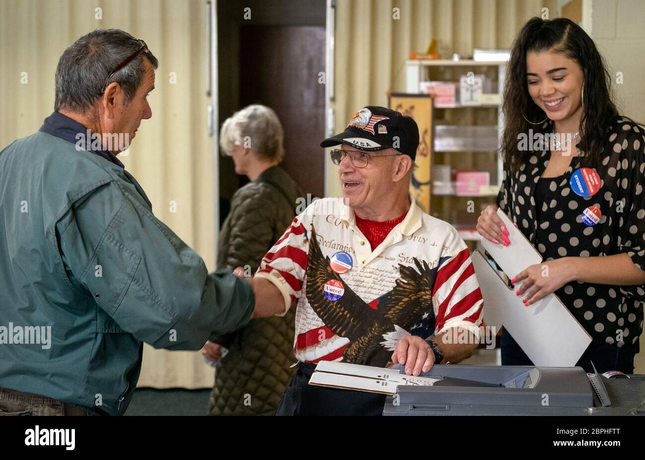 Seggio durante le elezioni di medio termine del 2018 a Ferguson Missouri USA Foto Stock