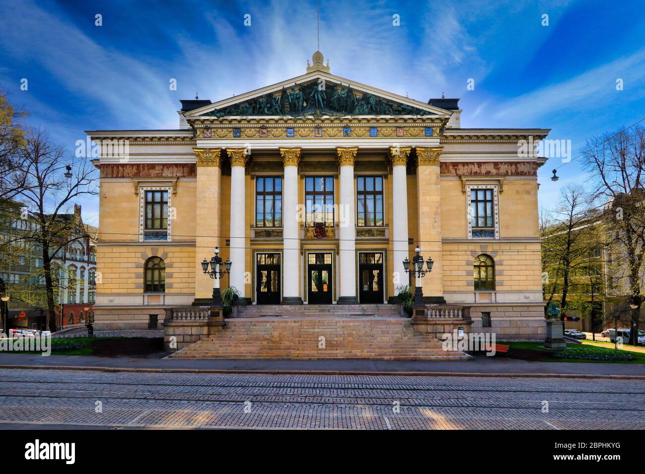 La Casa degli Estates, Säätytalo, dell'architetto Karl Gustav Nyström in stile neo-rinascimentale. Inaugurato nel 1891. Kruunhaka, Helsinki, Finlandia. Foto Stock