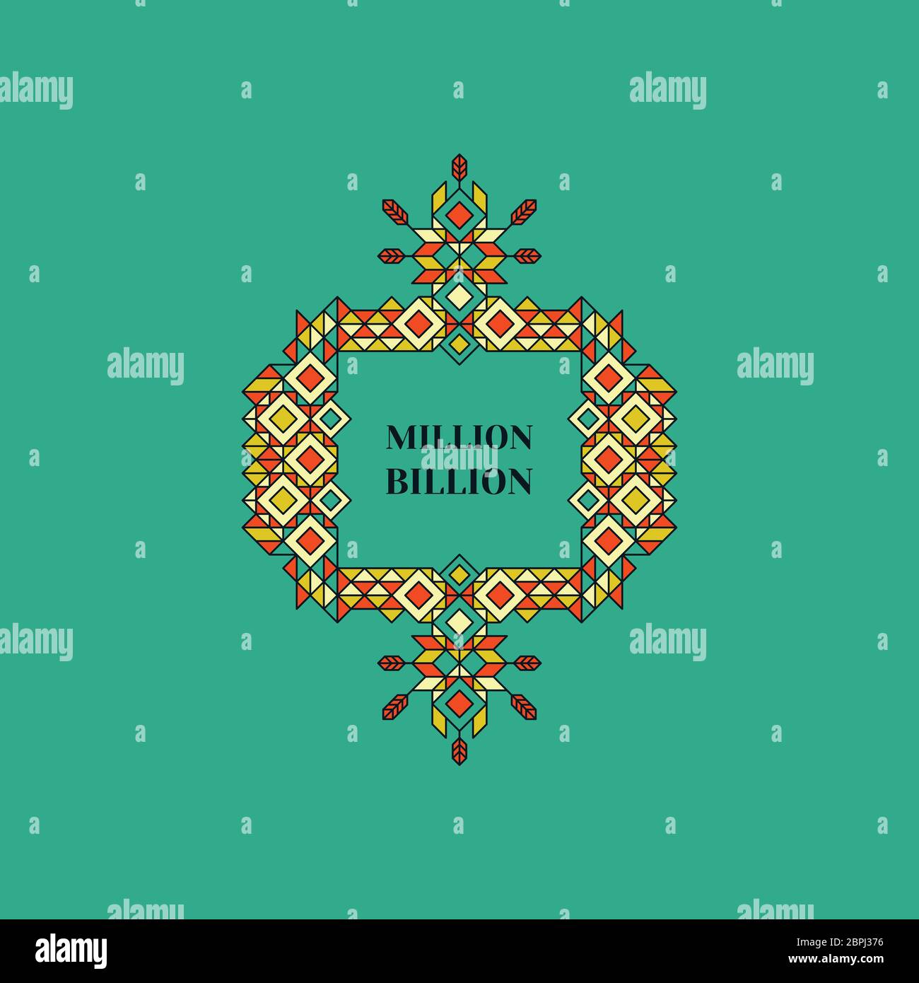 Telaio geometrico con spazio per il testo. Vintage elemento di decorazione in linea Mono stile. Line Art Design per gli inviti, i poster e le etichette. Lineare del vettore Illustrazione Vettoriale