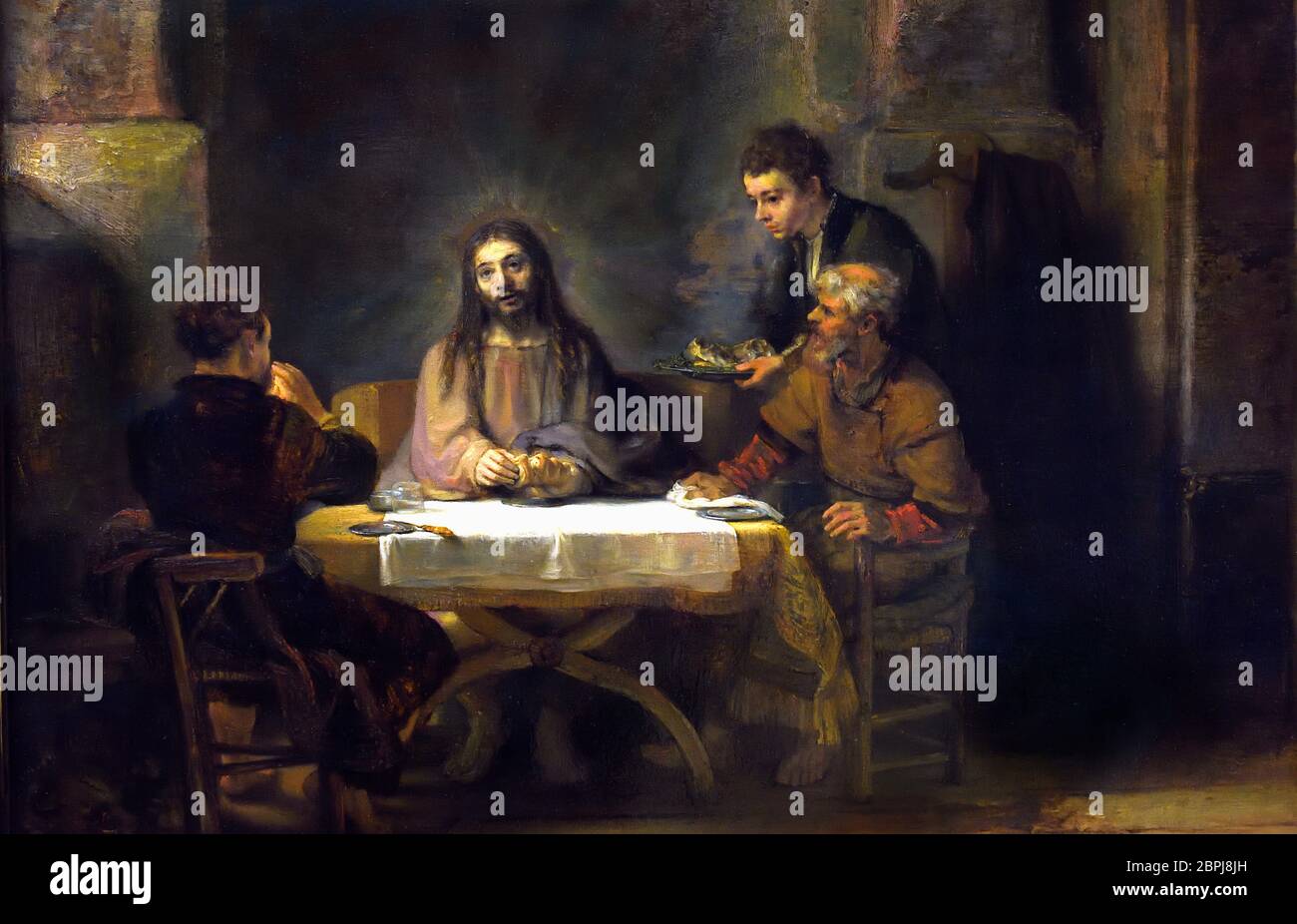 I pellegrini a Emmaus 1648 Rembrandt Harmenszoon van Rijn 1606–1669 olandese Paesi Bassi ( Vangelo secondo San Luca ) Foto Stock