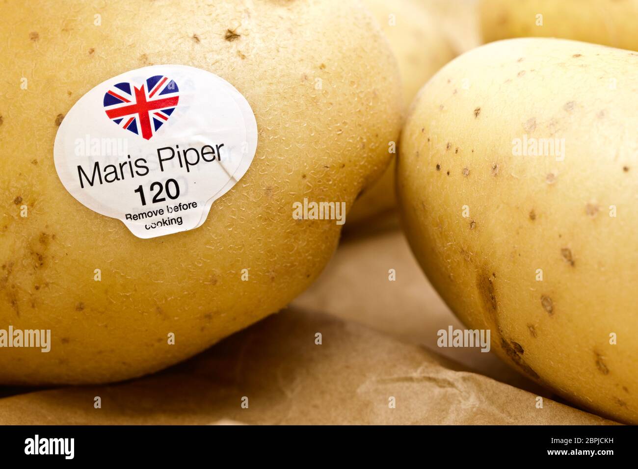 Maris Piper patate Foto Stock