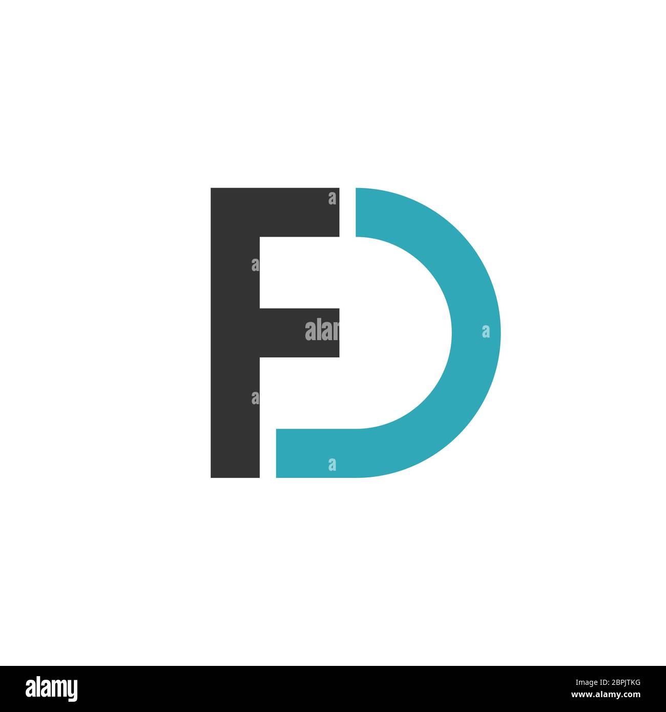 Disegno di illustrazione del modello di logo della lettera di F D. EPS vettoriale 10. Foto Stock