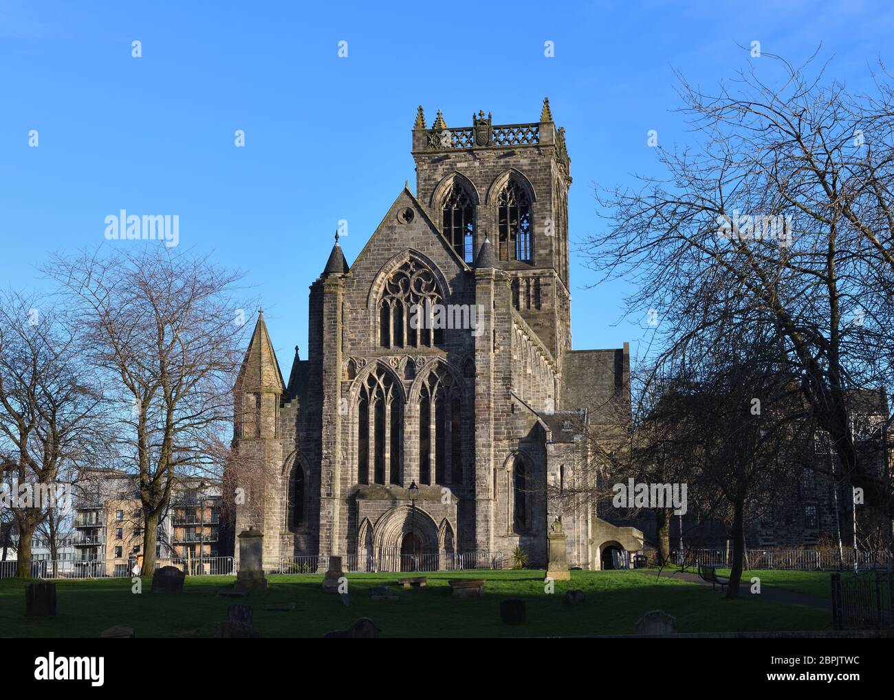 13 ° secolo, Chiesa di Scozia, Paisley Abbey a Renfrewshire, Scozia, Regno Unito, Europa Foto Stock
