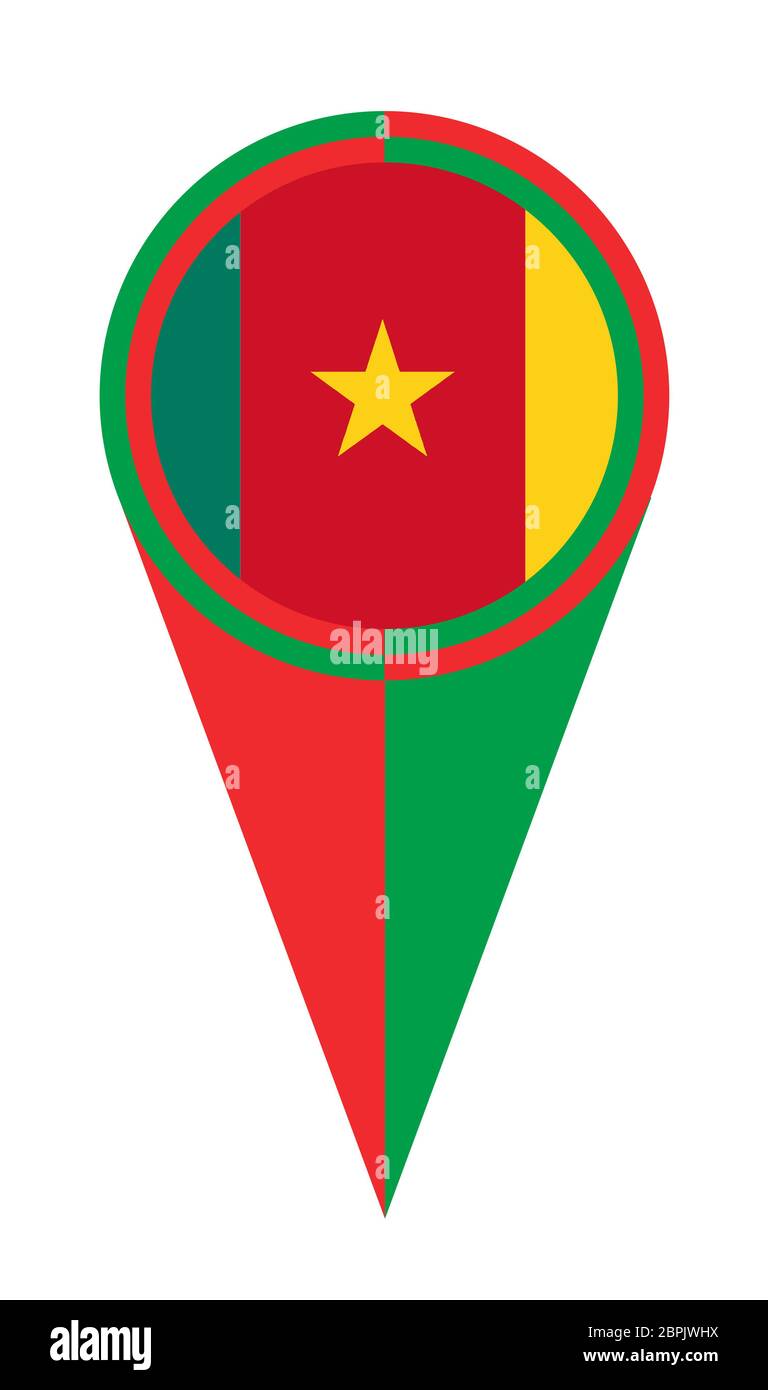 Camerun puntatore mappa contatto posizione dell'icona marcatore flag Foto Stock