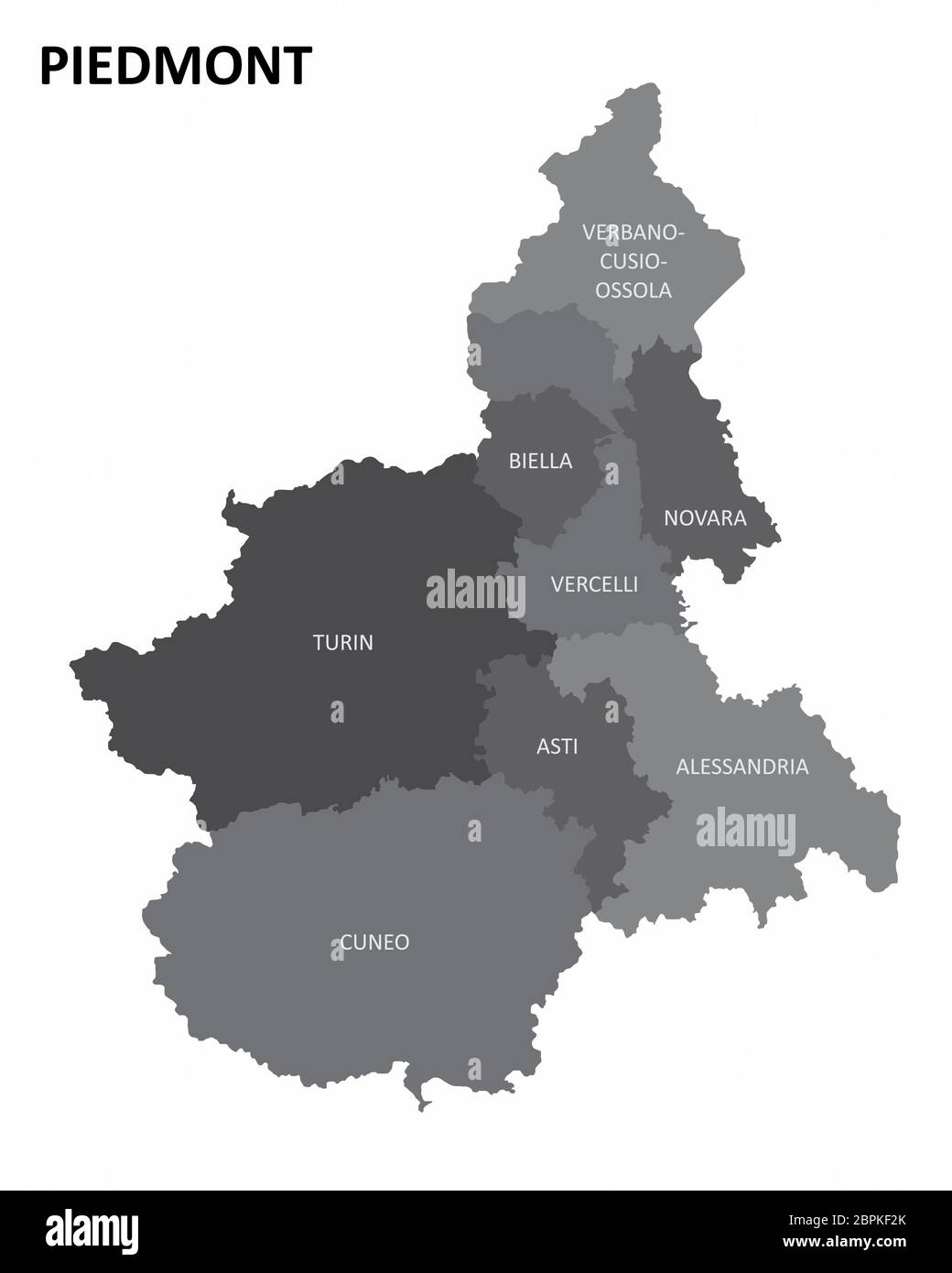 Piemonte map vector immagini e fotografie stock ad alta risoluzione - Alamy
