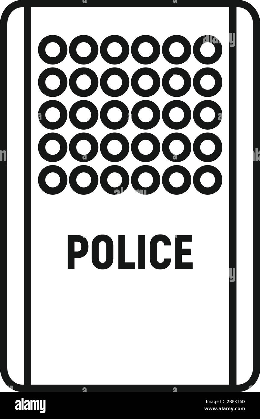 La polizia icona dello scudo. Profilo di protezione di polizia icona vettore per il web design isolato su sfondo bianco Illustrazione Vettoriale