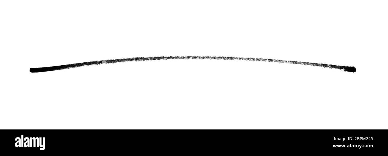 Linea a matita nera dipinta a mano molto lunga - disegnata a mano con colore scuro Foto Stock