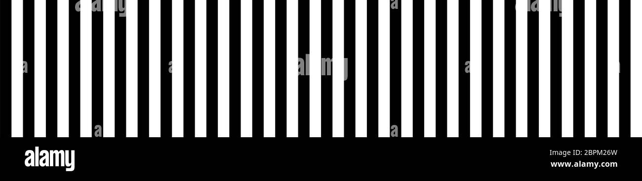 Banner con ampio sfondo a strisce verticali in bianco e nero Foto Stock