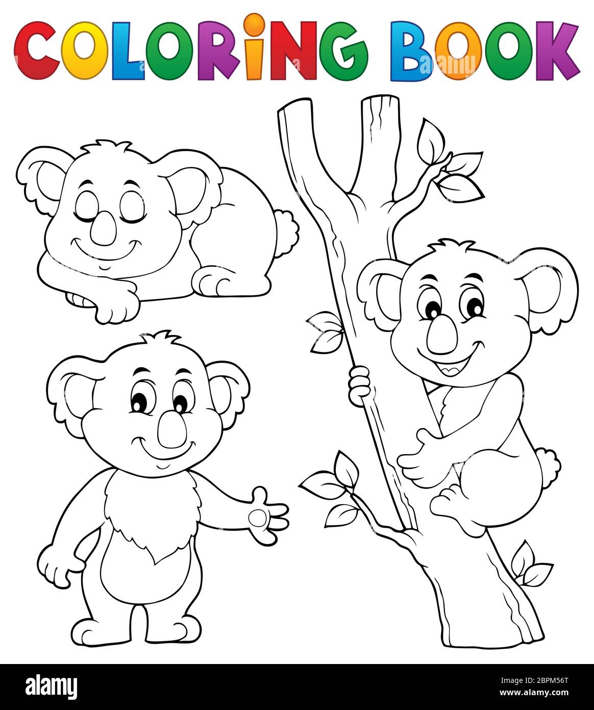 Libro da colorare koala tema 1 - illustrazione dell'immagine. Foto Stock