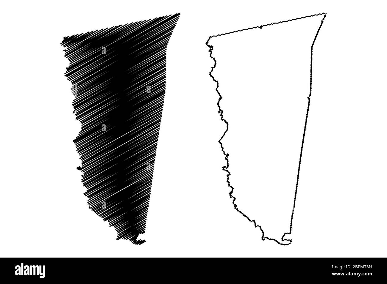 Montgomery County, Georgia (Stati Uniti, Stati Uniti d'America, Stati Uniti, Stati Uniti, Stati Uniti) mappa illustrazione vettoriale, schizzo di scarabeo Montgomery mappa Illustrazione Vettoriale
