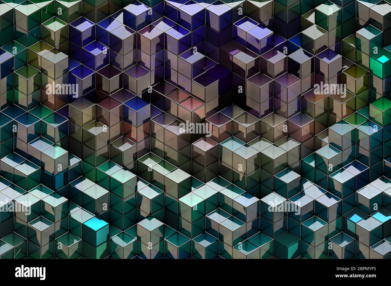 cubi 3d lucidi Foto Stock