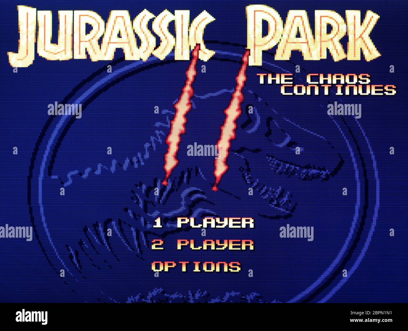 Jurassic Park II 2 The Chaos continua - SNES Super Nintendo - solo per uso editoriale Foto Stock