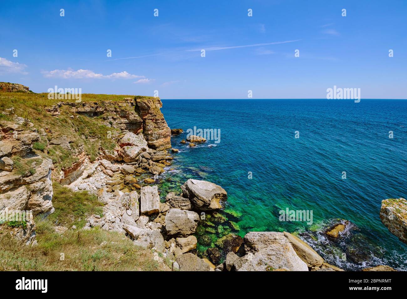 Capo Yaylata e Mar Nero in Bulgaria Foto Stock