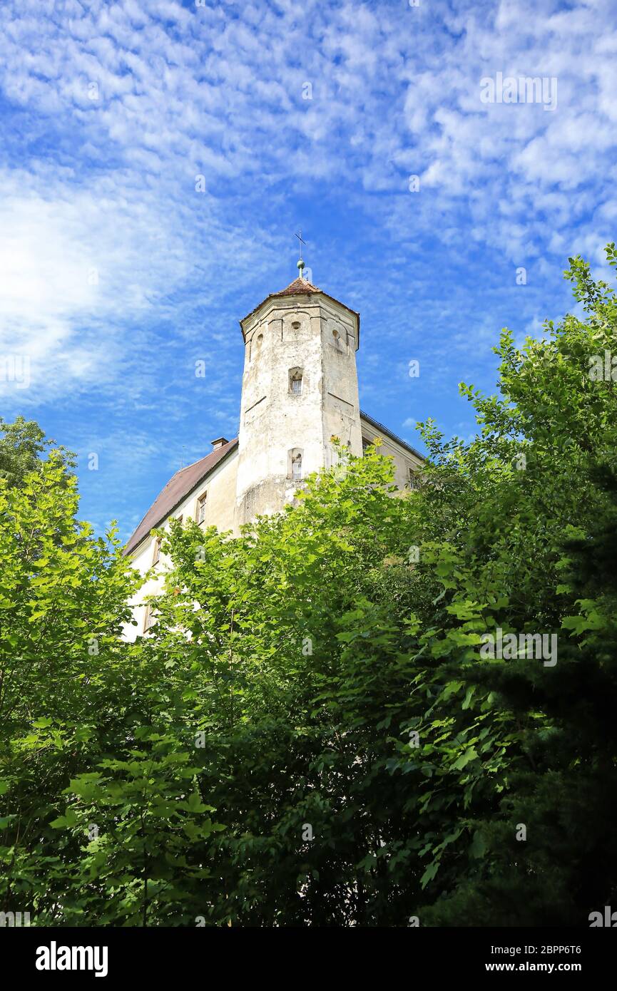 Bad Grönenbach a Bad Grönenbach è una città in Baviera, Germania, con molte attrazioni storiche Foto Stock