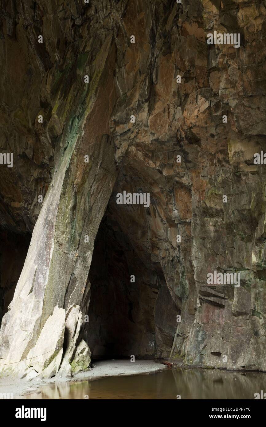 Cathedral Cave in poco Langdale, Cumbria, Regno Unito Foto Stock