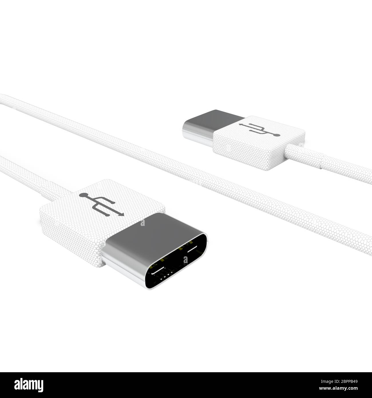 Il 3D rendering di USB4 cavo isolato su sfondo bianco Foto Stock