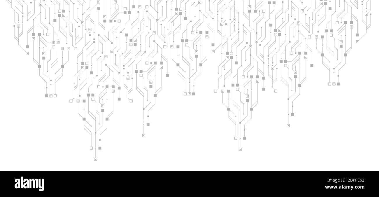 Tecnologia scheda a circuito stampato texture background. Carta da parati per banner a circuito stampato astratto. Settore dei dati digitali. Scheda madre elettronica ingegneristica. Onda Illustrazione Vettoriale