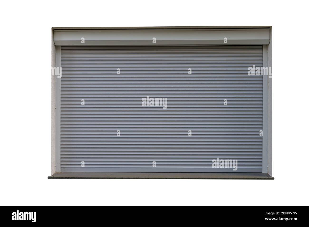 Finestre Roller Shutter isolate su sfondo bianco. Foto Stock