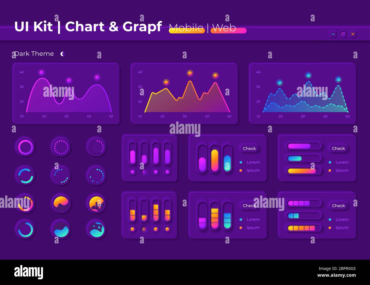 Kit elementi interfaccia utente infografica Illustrazione Vettoriale