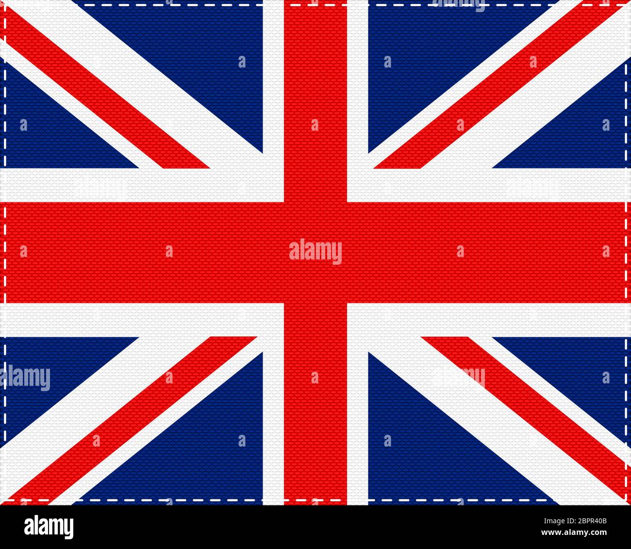 Fahne von Grossbritannien auf Gewebe Foto Stock