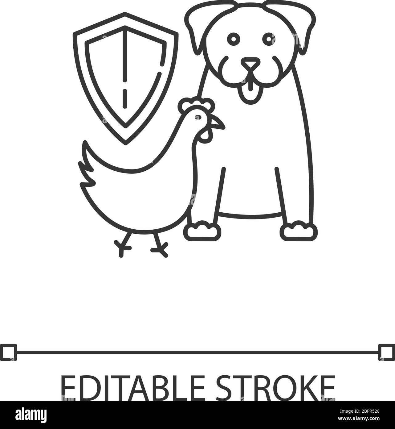 Icona lineare perfetta pixel protezione fauna selvatica Illustrazione Vettoriale