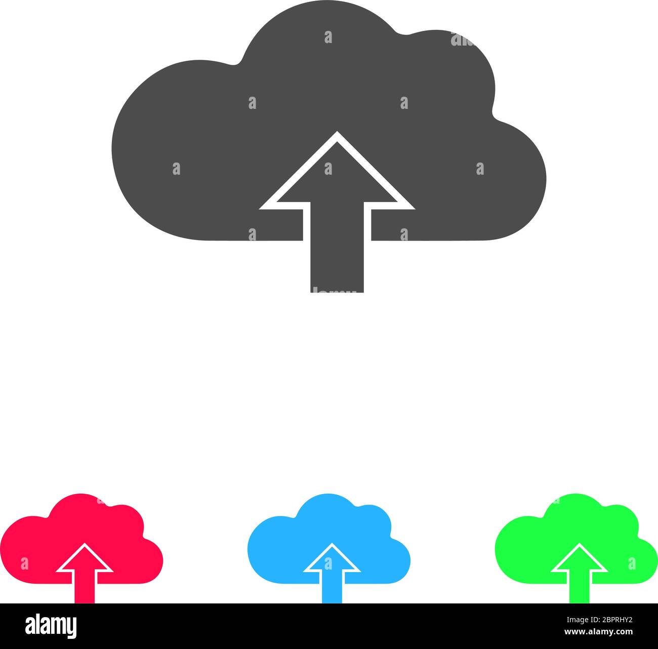 Icona di caricamento cloud piatta. Pittogramma a colori su sfondo bianco. Simbolo dell'illustrazione vettoriale e icone di bonus Illustrazione Vettoriale